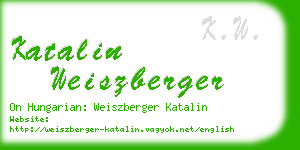 katalin weiszberger business card